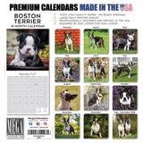 Boston Terrier Wall Calendar 2027 - 12" x 12" Monthly Lively Amusing American Gentleman Calendar