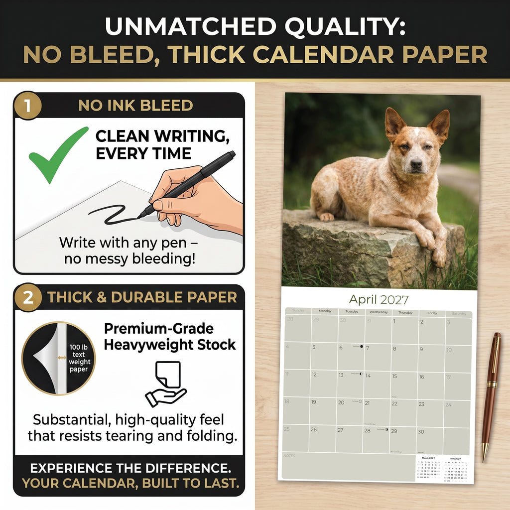 Australian Cattle Dog Wall Calendar 2027 - 12" x 12" 16-Month Intelligent and Resilient Dog Calendar