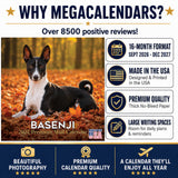 Basenji Wall Calendar 2027 - 12" x 12" Monthly Independent & Alert Barkless Hound Dog Calendar