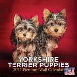 Yorkshire Terrier Puppies Wall Calendar 2027 - 12" x 12" Monthly Cute Playful Silky Toy Dog Breed Calendar