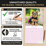 Yorkshire Terrier Puppies Wall Calendar 2027 - 12" x 12" Monthly Cute Playful Silky Toy Dog Breed Calendar
