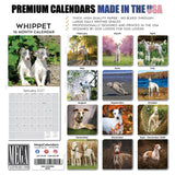 Whippet Wall Calendar 2027 - 12" x 12" Monthly Sleek & Athletic Sighthound Dog Breed Calendar
