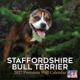 Staffordshire Bull Terrier Wall Calendar 2027 - 12" x 12" Monthly Courageous & Affectionate Staffy Dog Breed Calendar