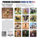 Staffordshire Bull Terrier Wall Calendar 2027 - 12" x 12" Monthly Courageous & Affectionate Staffy Dog Breed Calendar