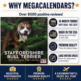 Staffordshire Bull Terrier Wall Calendar 2027 - 12" x 12" Monthly Courageous & Affectionate Staffy Dog Breed Calendar
