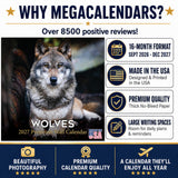 Wolves Wall Calendar 2027 - 12" x 12" Monthly Majestic & Powerful Wild Wolf Wildlife Nature Calendar