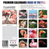 Flamingo Wall Calendar 2027 - 12" x 12" Monthly Vibrant Pink Flamingo Tropical Wading Bird Calendar