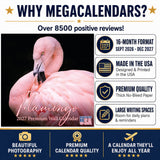 Flamingo Wall Calendar 2027 - 12" x 12" Monthly Vibrant Pink Flamingo Tropical Wading Bird Calendar