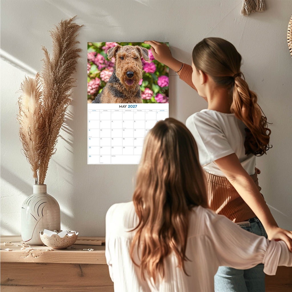 Airedale Wall Calendar 2027 - 12" x 9" 14-Month Dog Breed Calendar