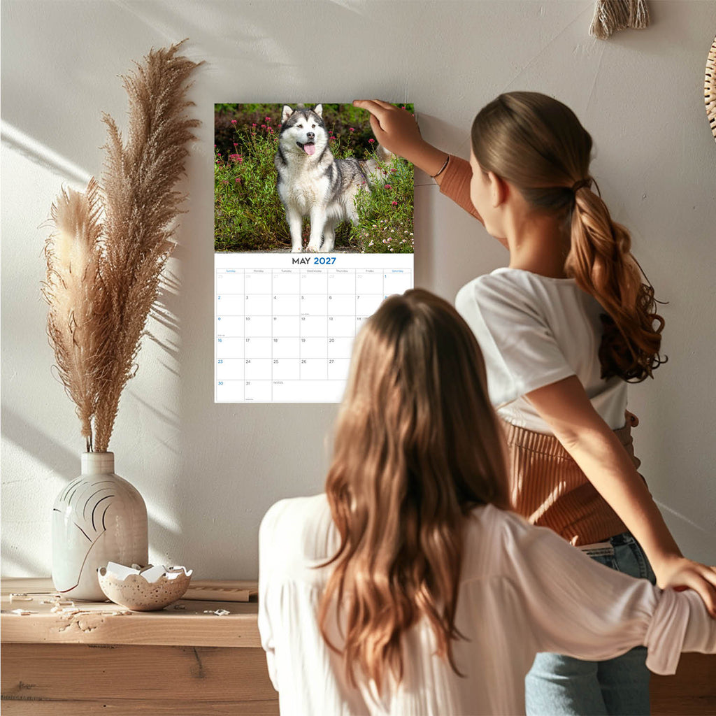 Alaskan Malamute Wall Calendar 2027 - 12" x 9" 14-Month Dog Breed Calendar