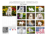 American Eskimo Wall Calendar 2027 - 12" x 9" 14-Month Dog Breed Calendar