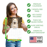 American Eskimo Wall Calendar 2027 - 12" x 9" 14-Month Dog Breed Calendar