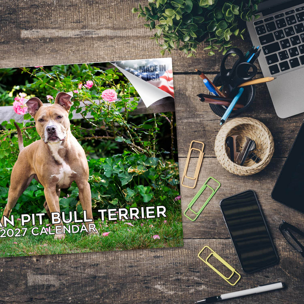 American Pit Bull Terrier Wall Calendar 2027 - 12" x 9" 14-Month Dog Breed Calendar
