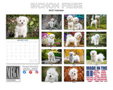 Bichon Frise Wall Calendar 2027 - 12" x 9" 14-Month Dog Breed Calendar