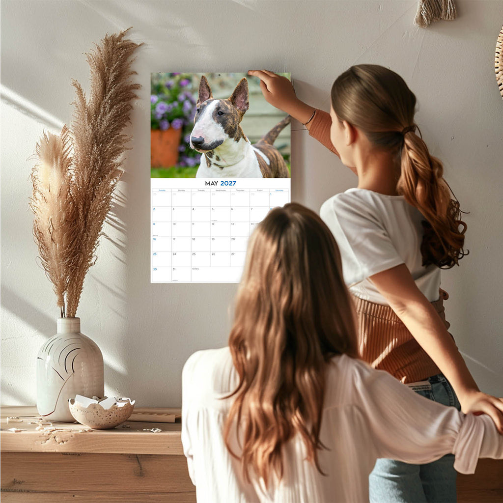 Bull Terrier Wall Calendar 2027 - 12" x 9" 14-Month Dog Breed Calendar