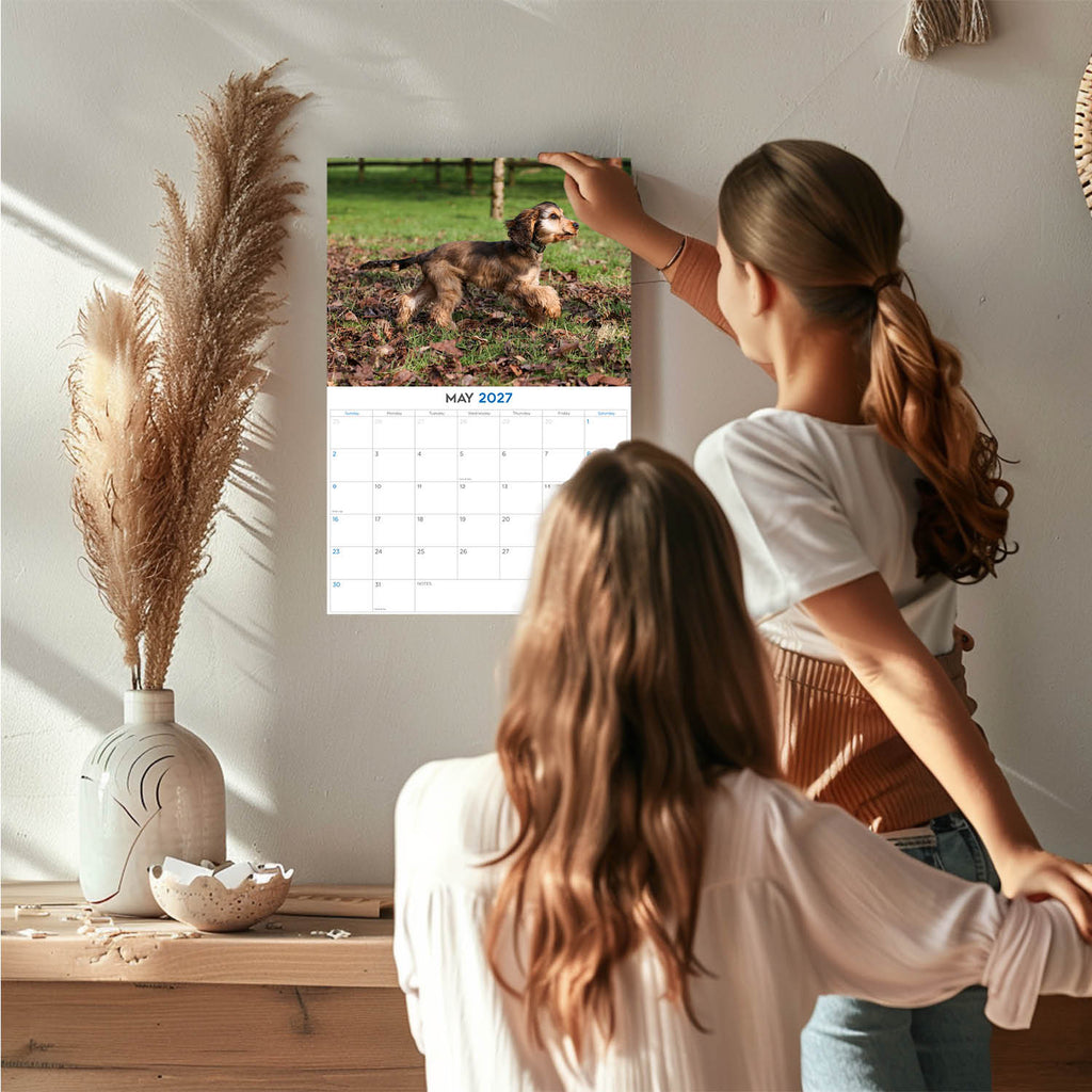 Cocker Spaniel Puppies Wall Calendar 2027 - 12" x 9" 14-Month Dog Breed Calendar