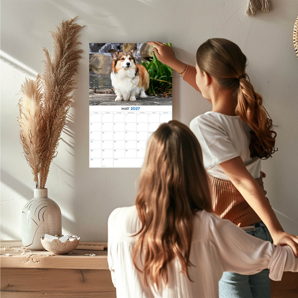 Corgi Wall Calendar 2027 - 12" x 9" 14-Month Dog Breed Calendar