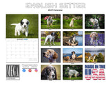 English Setter Wall Calendar 2027 - 12" x 9" 14-Month Dog Breed Calendar