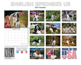 American English Springer Spaniel Wall Calendar 2027 - 12" x 9" 14-Month Dog Breed