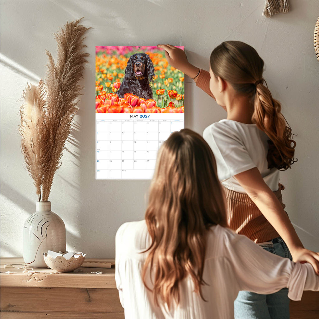 Gordon Setter Wall Calendar 2027 - 12" x 9" 14-Month Dog Breed Calendar