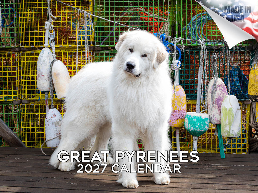 Great Pyrenees Wall Calendar 2027 - 12" x 9" 14-Month Dog Breed Calendar