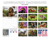 Longhaired Dachshund Wall Calendar 2027 - 12" x 9" 14-Month Dog Breed Calendar