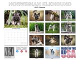 Norwegian Elkhound Wall Calendar 2027 - 12" x 9" 14-Month Dog Breed Calendar
