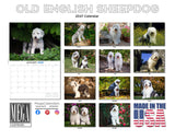 Old English Sheepdog Wall Calendar 2027 - 12" x 9" 14-Month Dog Breed Calendar