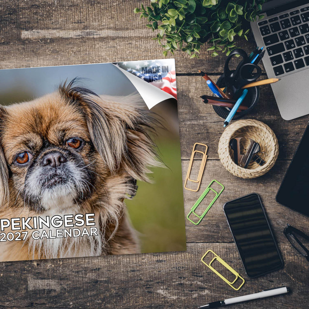 Pekingese Wall Calendar 2027 - 12" x 9" 14-Month Dog Breed Calendar