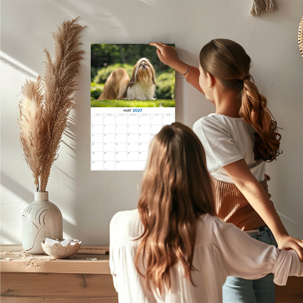 Shih Tzu Wall Calendar 2027 - 12" x 9" 14-Month Dog Breed Calendar