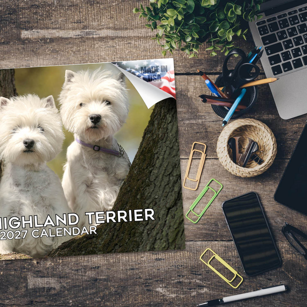 West Highland White Terrier Wall Calendar 2027 - 12" x 9" 14-Month Dog Breed