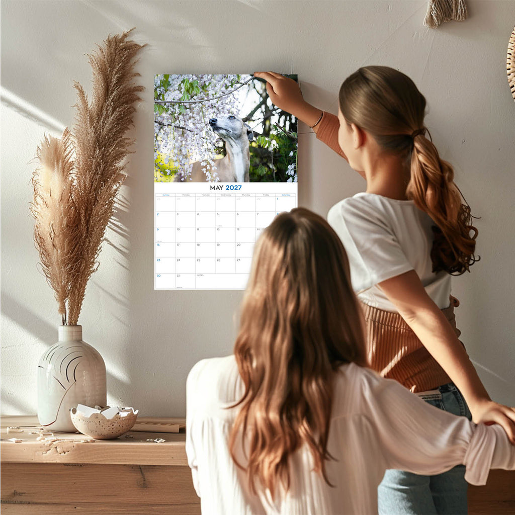 Whippet Wall Calendar 2027 - 12" x 9" 14-Month Dog Breed Calendar