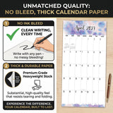 Watercolors Large Grid Wall Calendar 2027 - 12" x 12" Monthly Artistic Floral Watercolor Calendar