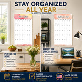 Watercolors Large Grid Wall Calendar 2027 - 12" x 12" Monthly Artistic Floral Watercolor Calendar