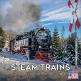 Steam Trains Wall Calendar 2027 - 12" x 12" Monthly Locomotive History Calendar