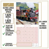 Steam Trains Wall Calendar 2027 - 12" x 12" Monthly Locomotive History Calendar