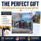 Steam Trains Wall Calendar 2027 - 12" x 12" Monthly Locomotive History Calendar