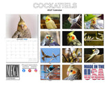 Cockatiels Wall Calendar 2027 - 12" x 9" 14-Month Tropical Bird Calendar