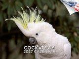 Cockatoos Wall Calendar 2027 - 12" x 9" 14-Month Tropical Bird Calendar