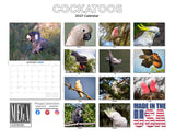 Cockatoos Wall Calendar 2027 - 12" x 9" 14-Month Tropical Bird Calendar