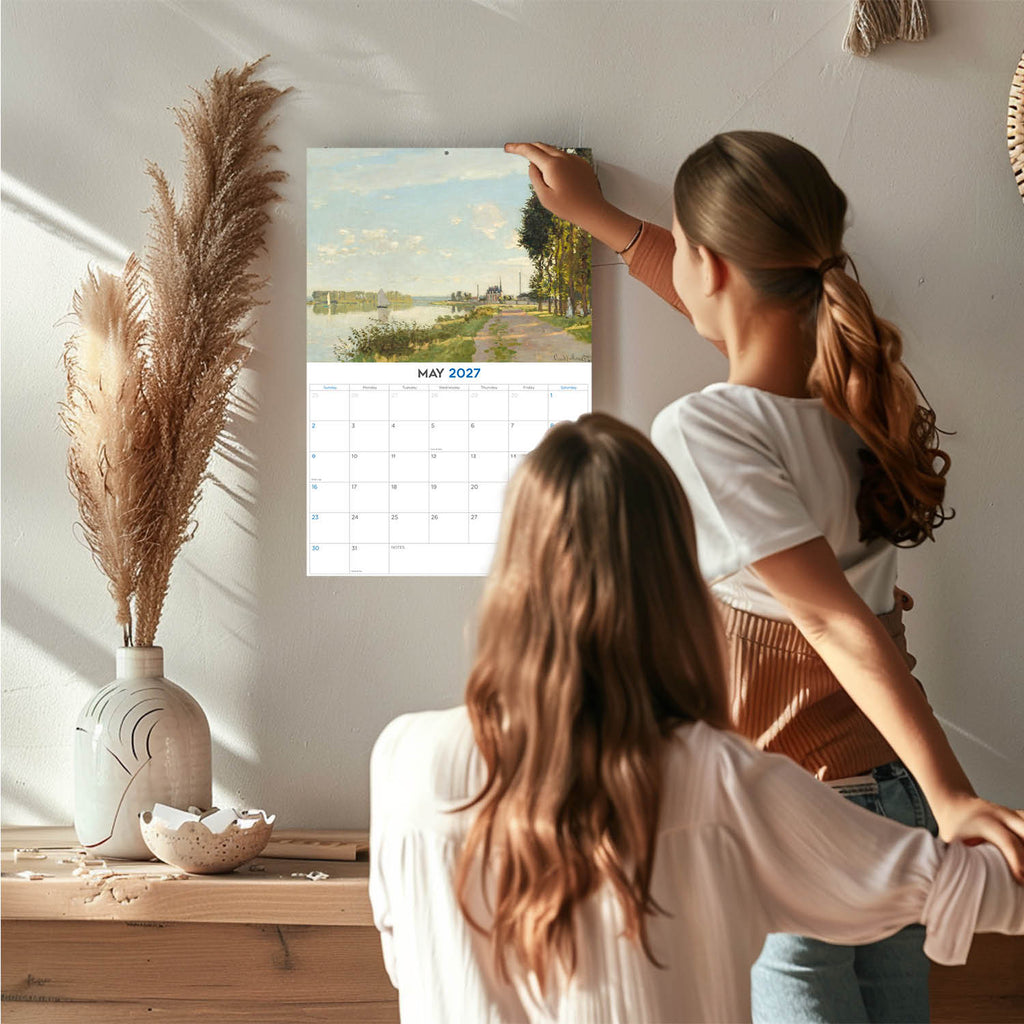 Claude Monet Wall Calendar 2027 - 12" x 9" 14-Month Impressionist Fine Art Calendar