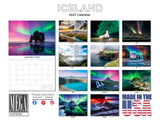 Iceland Wall Calendar 2027 - 12" x 9" 14-Month Scenic Landscape Calendar