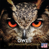 Owls Wall Calendar 2027 - 12" x 12" Monthly Majestic Raptors & Wise Nocturnal Bird Calendar