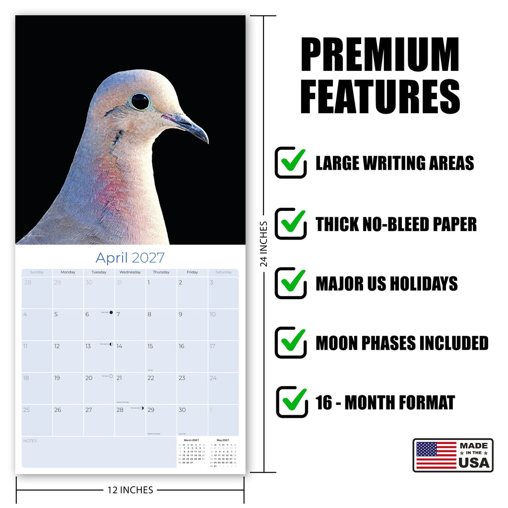 Pigeons Wall Calendar 2027