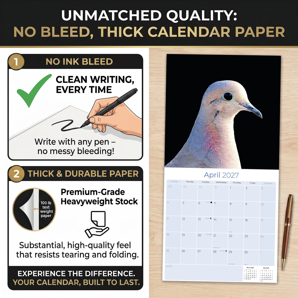 Pigeons Wall Calendar 2027