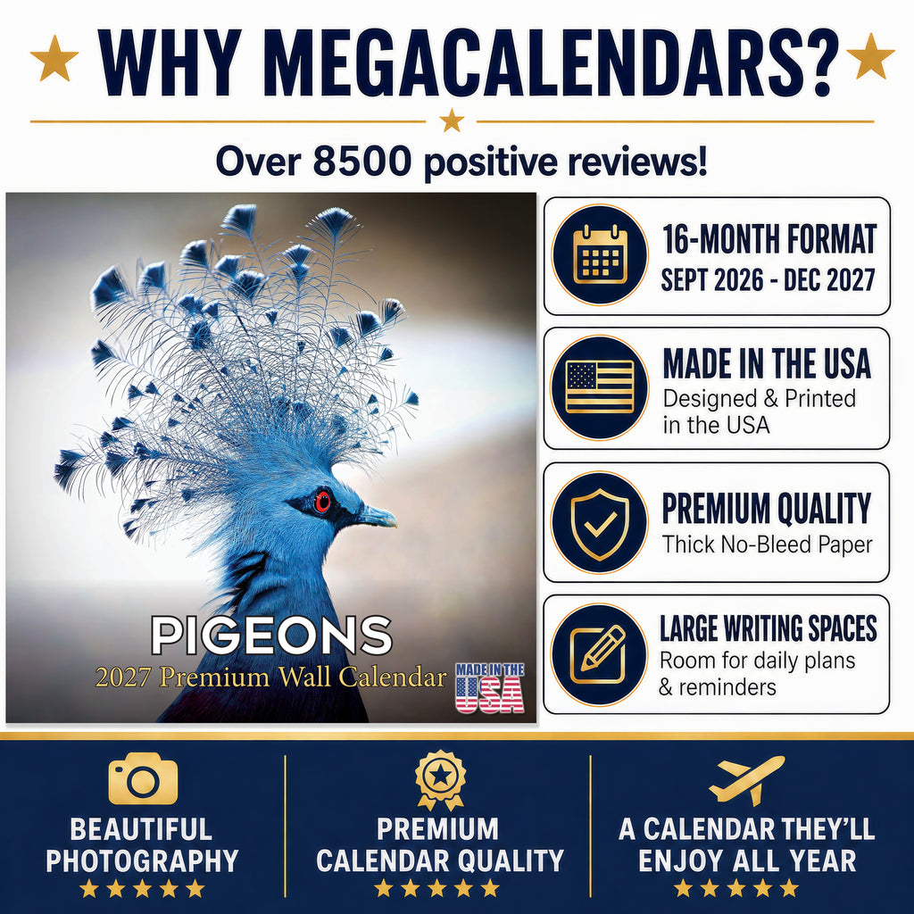 Pigeons Wall Calendar 2027