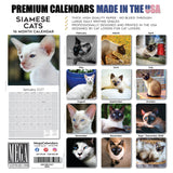 Siamese Cats Wall Calendar 2027 - 12" x 12" Monthly Intelligent & Sleek Blue-Eyed Feline Companion Calendar