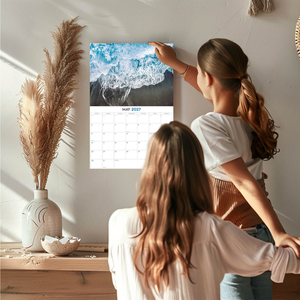Tropical Beaches Wall Calendar 2027 - 12" x 9" 14-Month Scenic Calendar