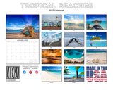 Tropical Beaches Wall Calendar 2027 - 12" x 9" 14-Month Scenic Calendar