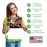Owls Wall Calendar 2027 - 12" x 9" 14-Month Silent Hunter Wildlife Calendar